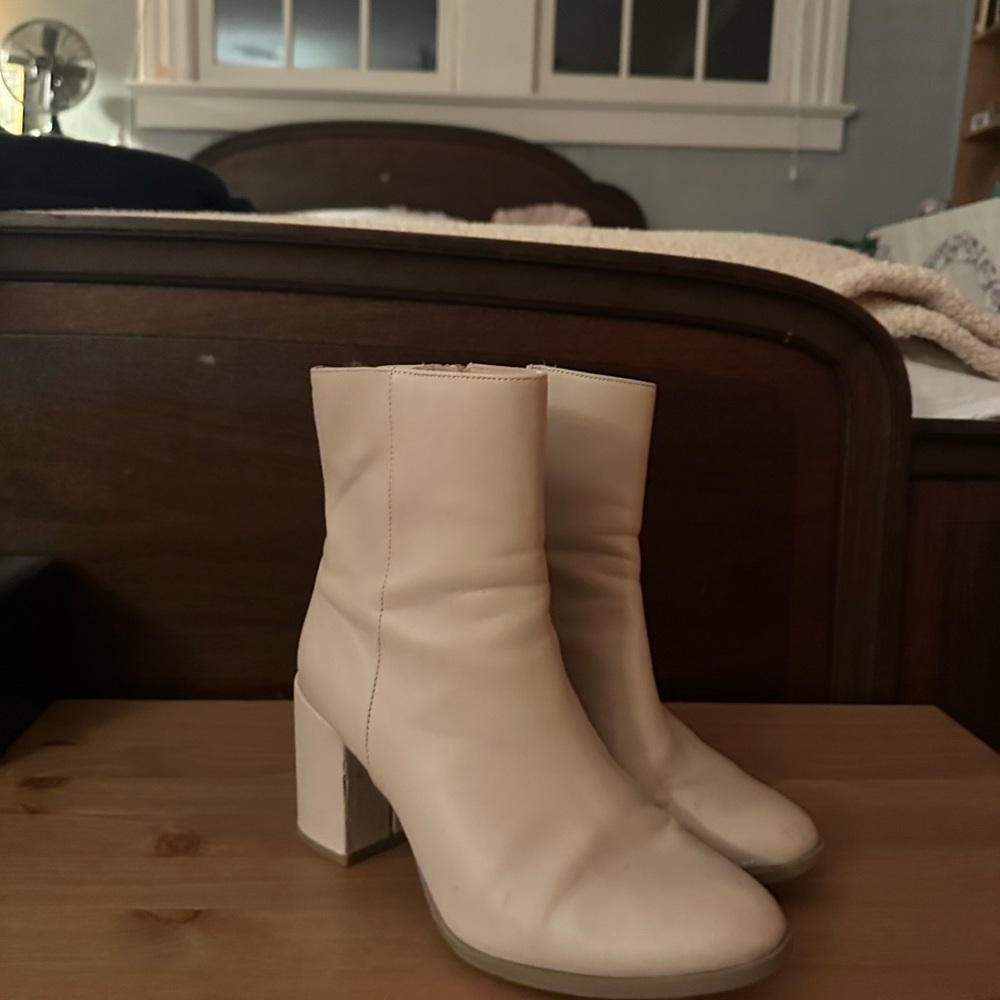 Target Cream Heeled Boots